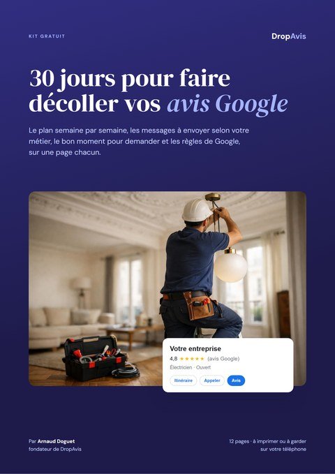 Couverture du kit avis Google : 30 jours pour faire décoller vos avis